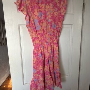 Rails Pink and Orange Floral High Low Dress great vacation dress.  Nordstroms